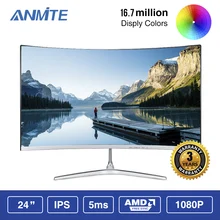 Anmite 23,8 дюймов FHD Hdmi HDR изогнутый TFT ЖК-монитор для соревнований игр светодиодный компьютерный экран HDMI/VGA