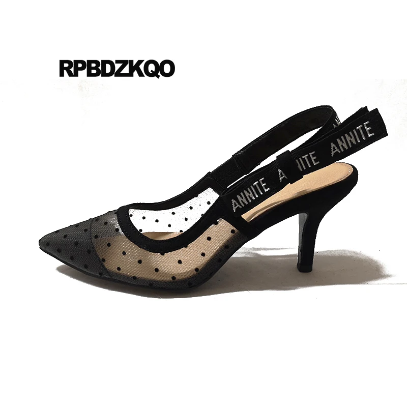 Scarpin с бантом женские туфли лодочки из сетчатого материала на высоком каблуке