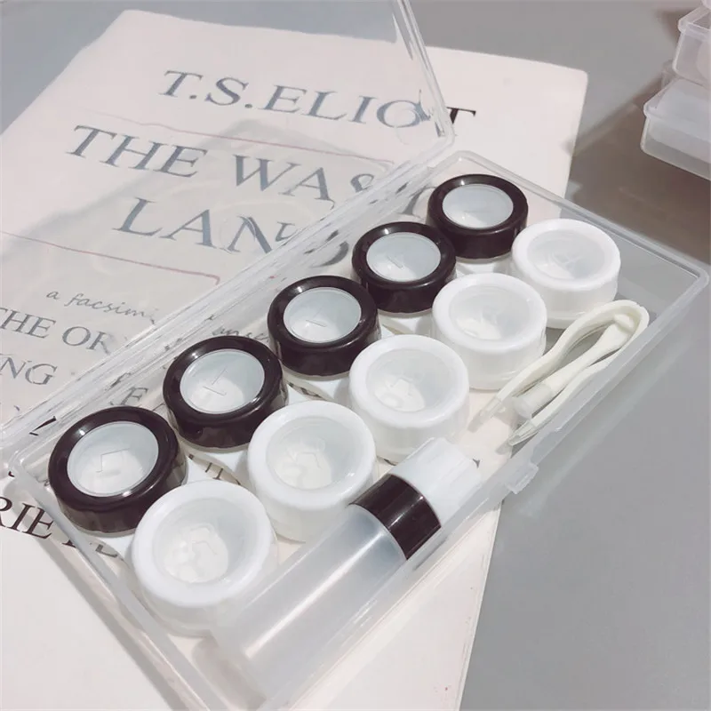

1 set 10 Grids Contact Lens Box Portable Clear Eyewear Holder Contact Colored Lenses Soak Storage Case