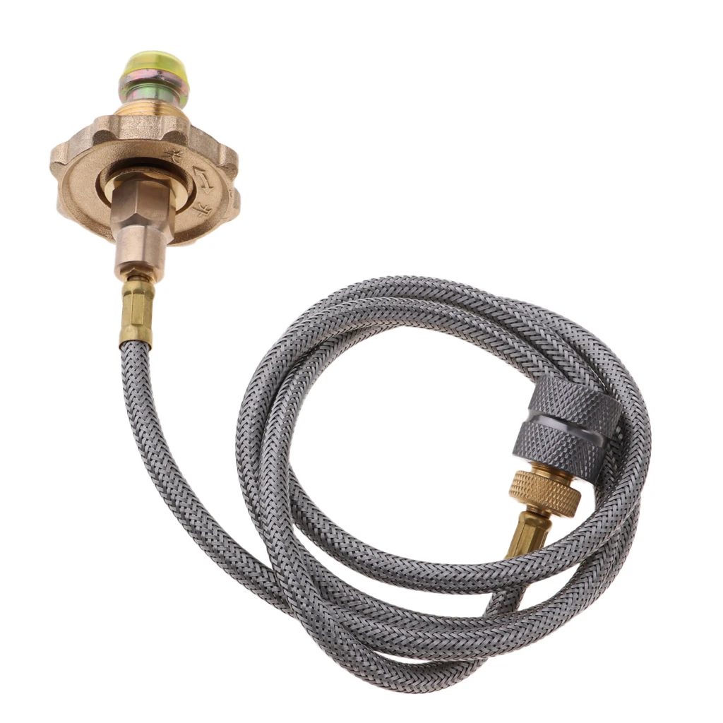 Outdoor Gas Stove Propane Refill Adapter Burner LPG Cylinder Hose Connector