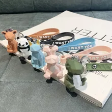 Брелок для ключей динозавры, подвеска для девочек, Pericardial, украшения в европейском и Европейском стиле, Геометрическая разделенная поверхность, лиса, лягушка, коала, брелок