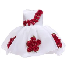 Очень красивая для маленьких девочек одежда для детей Одежда для новорожденных для девочки, платья для крещения, платье принцессы до 1 года; наряд для первого дня рождения для девочек, вечерние платья