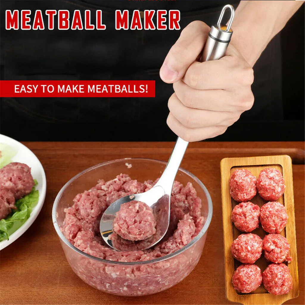 

Meatball Maker Spoon Meat Baller With Elliptical Leakage Hole Kitchen Utensil Pressed meatball maker Прессованная фрикаделька