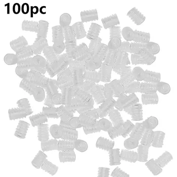 

100PCs White Clear Mask Silicone Plug Ear Rope Non-slip Buckle Adjustment Rubber Mask Buckle Adjustable Mask Accessories