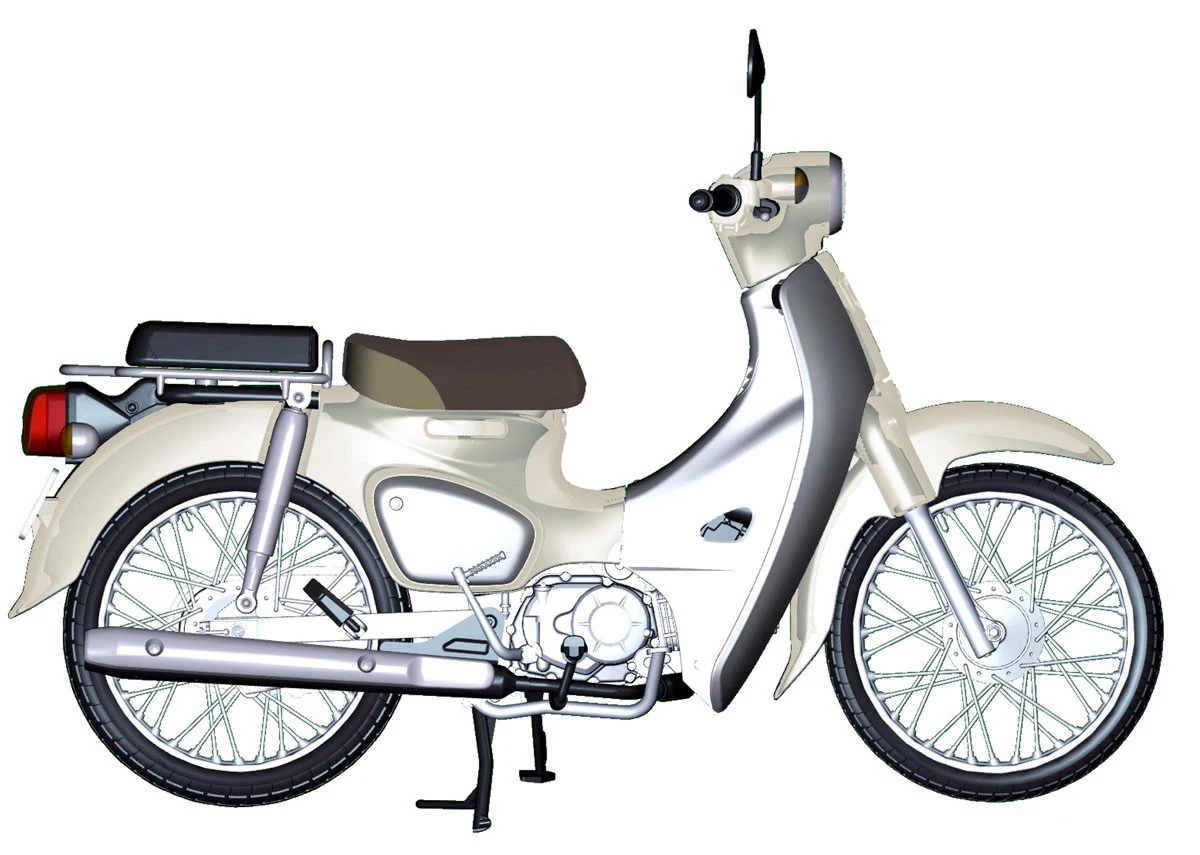 Сборка модель мотоцикла 1/12 Honda Super Cub110 бежевый 14181
