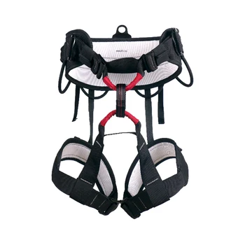 

Pro 22KN Adjustable Rock Climbing Harness Padded Sitting Safety Belt Fall Protection Equipment Rappelling Rescue Back Pad Black