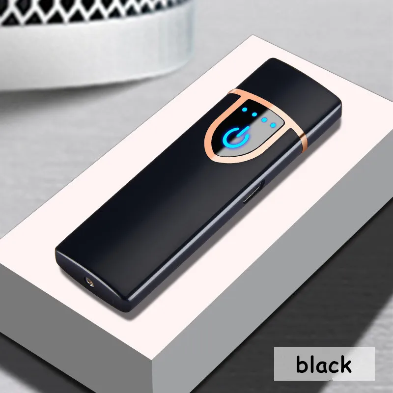 Электронная ветрозащитная зажигалка с Usb зарядкой тонкая женская и Мужская
