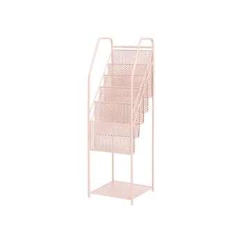 

Nordic wrought iron multilayer magazine book rack simple floor shelf living room newspaper information rack bookshelf