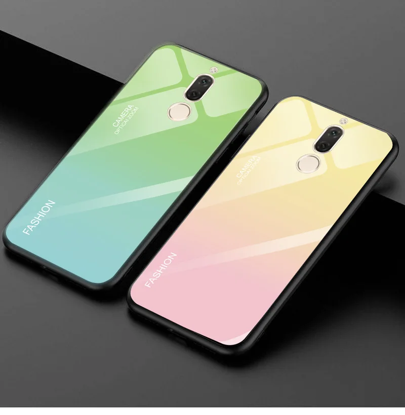 Градиентный чехол из закаленного стекла для huawei Nova 2i RNE-L21 мягкие края сумки для huawei Mate 10 Lite 5," задняя защитная крышка