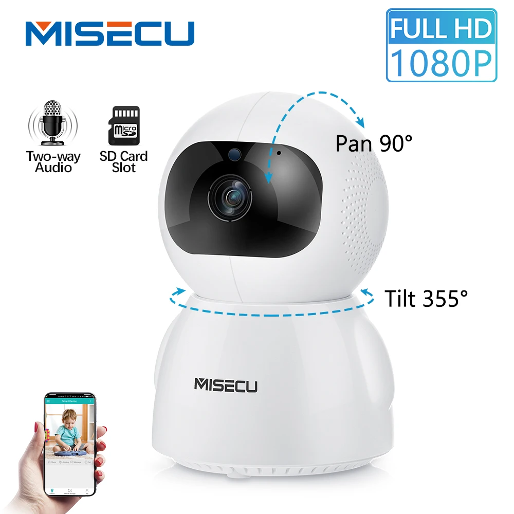 

MISECU 1080P Wireless IP Camera Intelligent Auto Tracking Home Security Surveillance CCTV Network Wifi Camera 2MP Baby Monitor