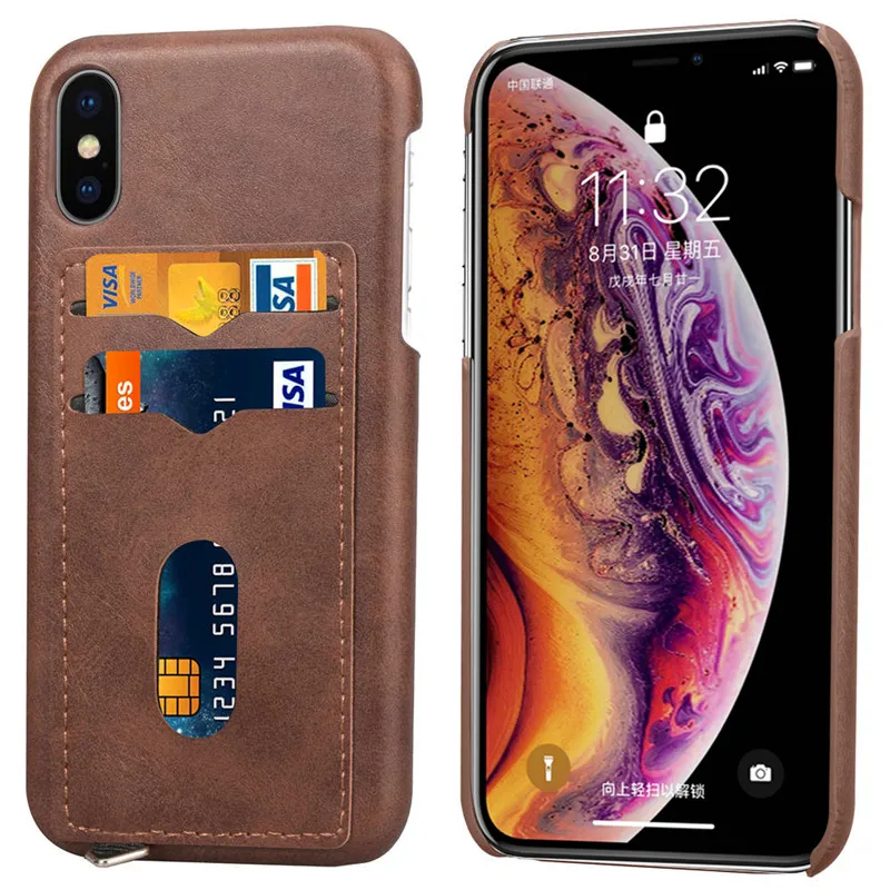 Роскошный чехол из искусственной кожи для iPhone SE 2020 задняя крышка держатель карт