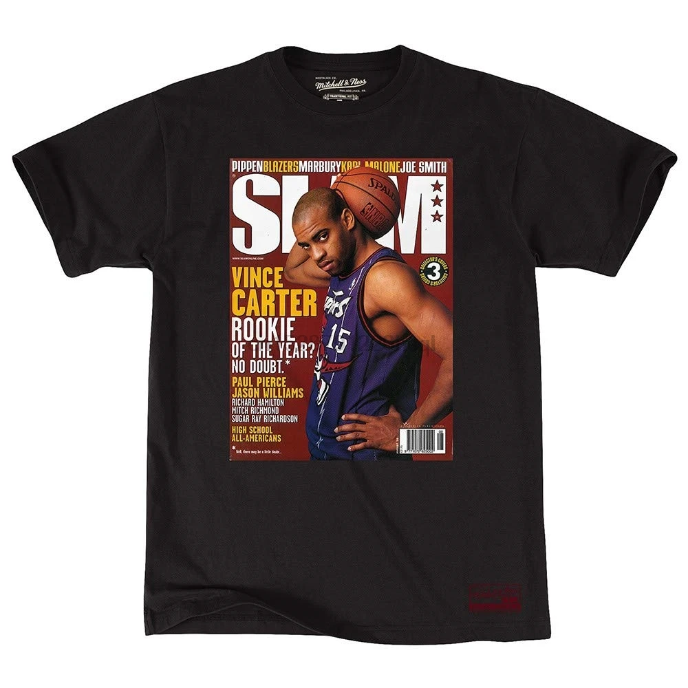 Мужская футболка Toronto Raptors Carter Slam Cover с коротким рукавом скидка 100% хлопок футболки