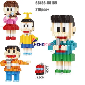 

280pcs+ 68186-68189 Doram Cat Series Building Block Cartoon Particles Diy Middle Bricks Model Toys Classic Education Toys