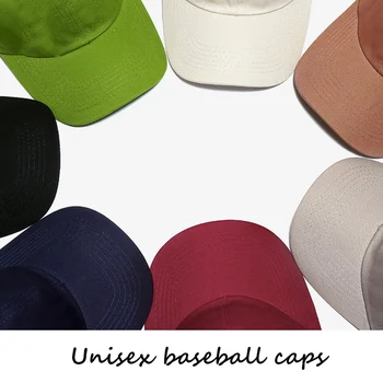 

2020 Spring Men's Cotton Caps Baseball Hats Solid Color Unisex Black Bone Snapback Hats Outdoor Hiking Caps Men's Trucker Hats