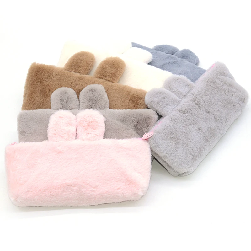 

pencil case Plush kawaii rabbit cute girls estuche para lpices for trousse astuccio canvas scolaire school cartuchera Creative