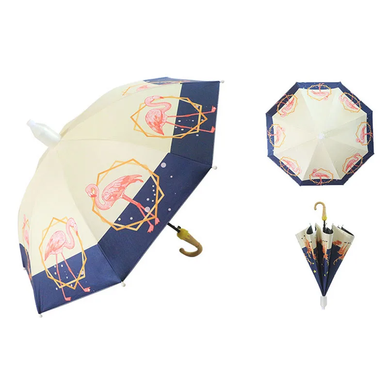 

2019 New Cartoon Animal Long-handle Non-automatic Umbrella for Children’s Black Coating Sunny and Rainy Fashion umbrella for Kid