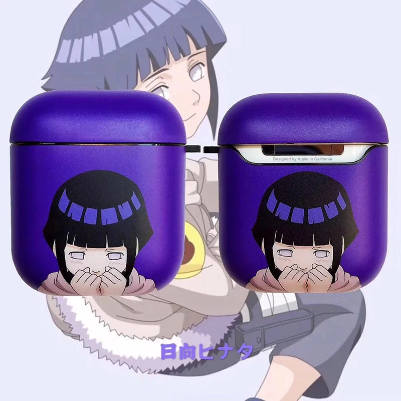 Hinata Дизайнерский V Наруто для airpods Чехол аниме мультфильм для airpod 2 fanda для apple airpods чехол из углеродного волокна защитная коробка для зарядки - Цвет: Hinata
