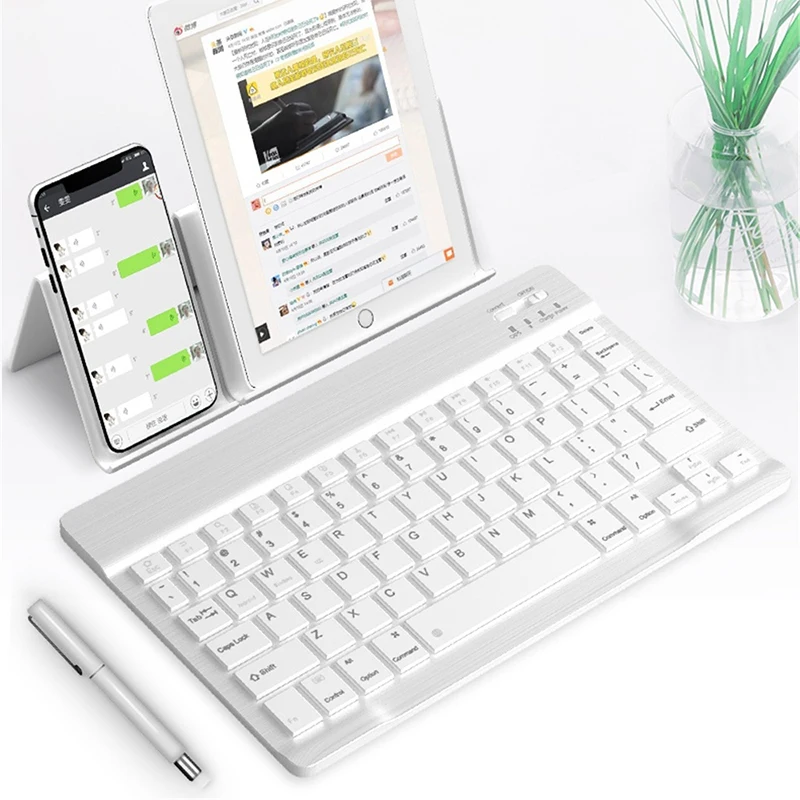 Ultra Slim Bluetooth Wireless Keyboard For Iphone Ipad Android Tablet