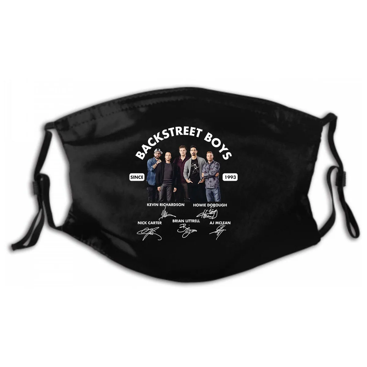 

Backstreet Boys Since 1993 Washable Reusable Mask with PM2.5 Filters 5 Layers of Protection Signature Men Women Black Mask