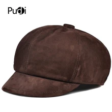 Pudi мужская шапка из натуральной кожи модная фуражки кепка газетчика HL913