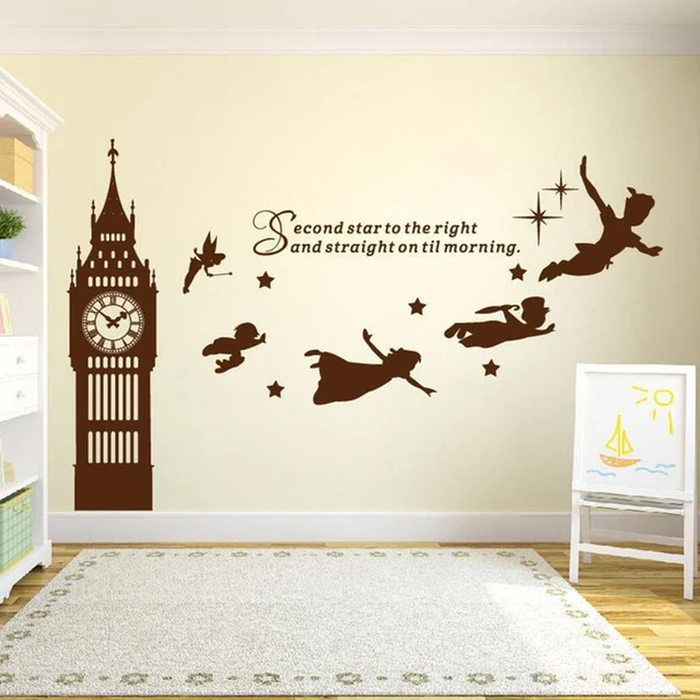 피터 큰 시계 벽 스티커: 어린이 방을 환하게 장식하는 벽 스티커!