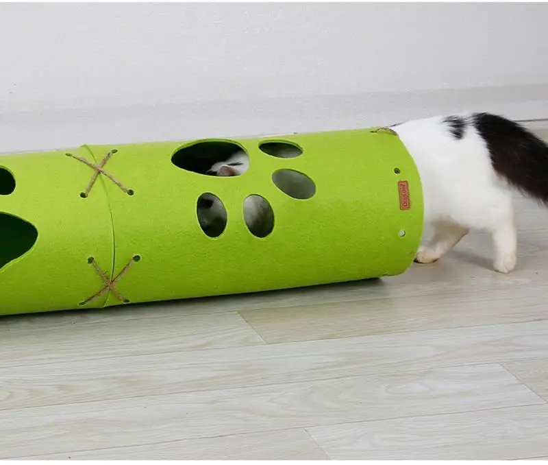 5 Styles Funny Pet Cat Tunnel 2 Holes Play Tubes Balls Collapsible Crinkle Kitten Toys Puppy Ferrets Rabbit Play Dog Tunnel Tube