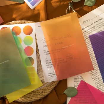 

Yoofun 23pcs/pack Litus Paper Memopad Transfer Paper Memo Notes Gradients Background Paper for Journal Scrapbooking DIY Bookmark