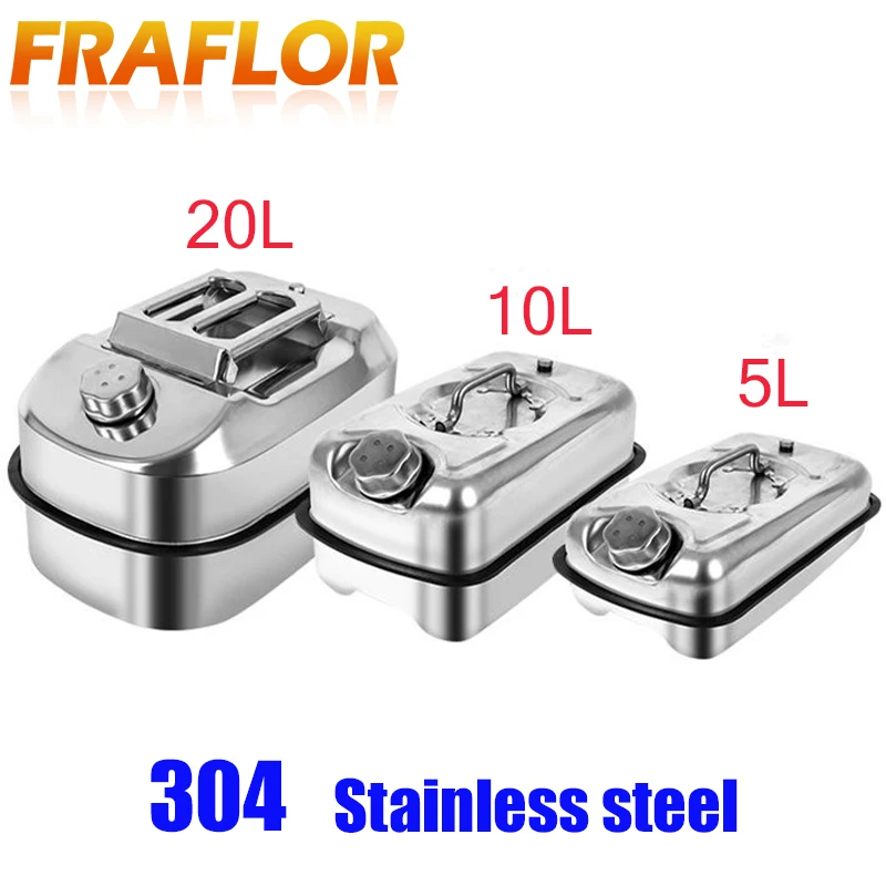 Benzinkanister 5L Benzin-Dieseltank, tragbarer rostfreier  Metall-Kraftstoffkanister,  Benzin-Diesel-Heizöl-Lagerkraftstoff-Diesel-Ölbehälter für