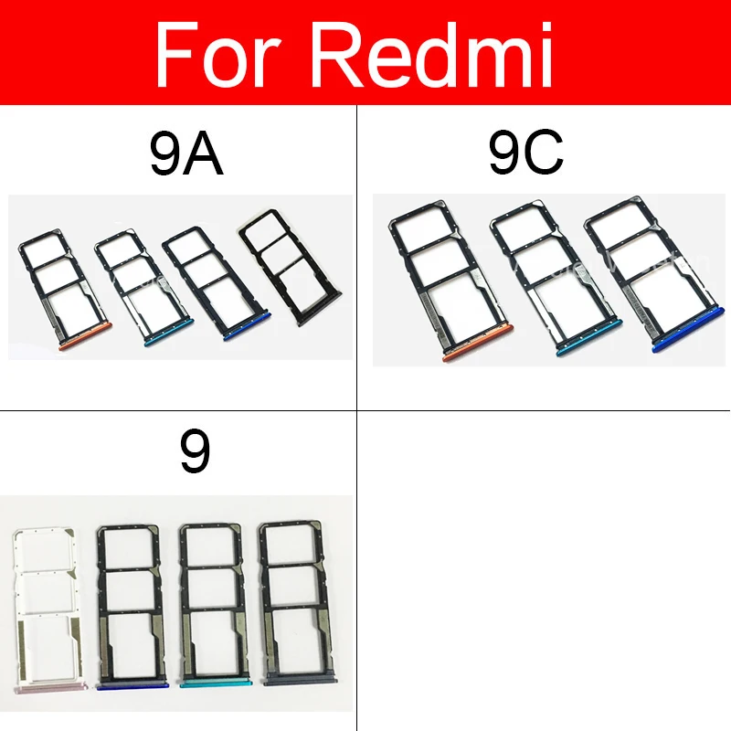 Лоток для Sim-карты Xiaomi Redmi 9 9A 9C держатель считывателя SIM-карт со слотом запасные