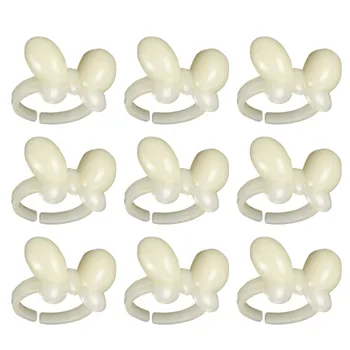 

50pcs DIY Nail Polish Color Board Display Ring Butterfly Practice Ring Stand for Nail Art (White)