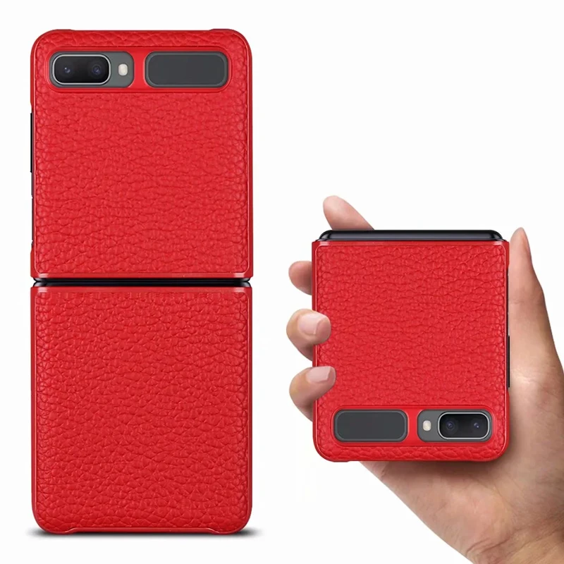 

Z Флип Чехол Funda для Samsung Galaxy Z Чехол-книжка из натуральной кожи личи шаблон оболочки Coque мобильный телефон чехол Z Флип кожаный Капа