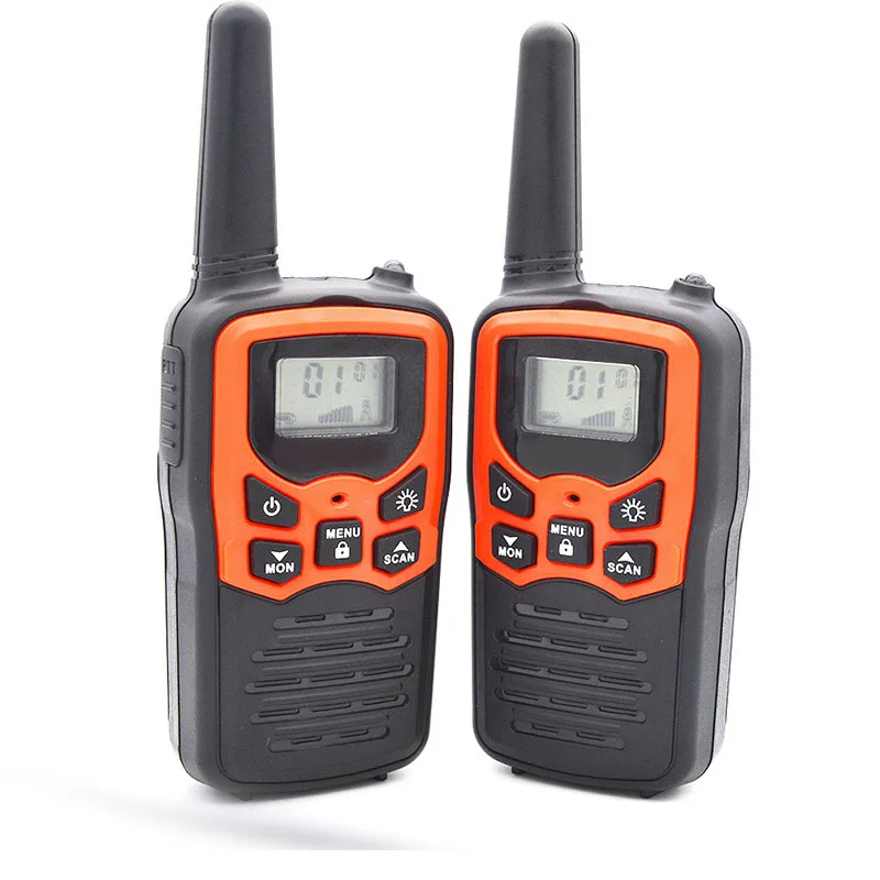 Orange US 2 шт 10 км 2-полосная детская рация 400-470 МГц мини-радио для детей наружный домофон игрушка в подарок с светодиодный фонарик 22 канала - Цвет: Orange US