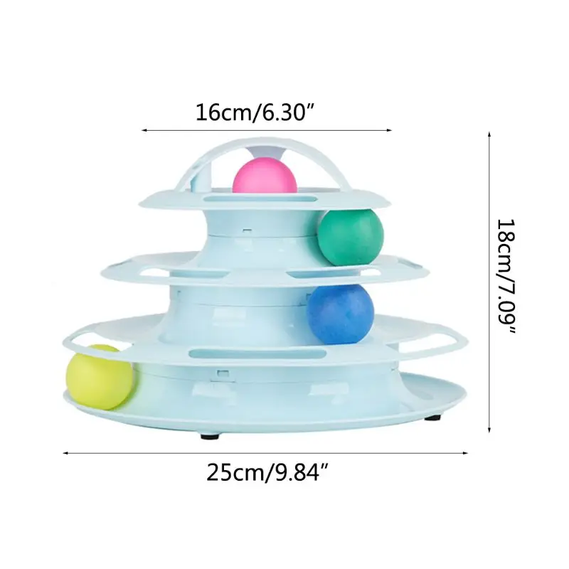 Креативный Четырехслойный игровой трек-головоломка Поворотная башня кошачий шар интерактивная игрушка для питомцев
