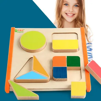 

New Kids Wooden Puzzle Geometric Shape Jigsaw Matching Board Educational Teaching Toy Gifts Learning & Education Puzzle Toy