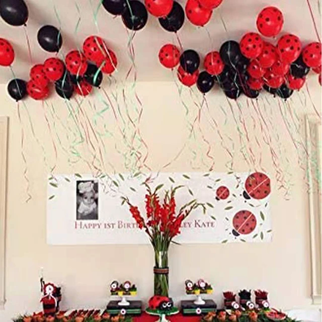 Kit de arco de guirnalda de globos de aluminio Lady bug, número rojo, 1-9,  punto negro, feliz cumpleaños, decoración de fiesta, Globo de aire, 99  piezas - AliExpress