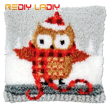 

Latch Hook Kits Fox & Deer Cushion Cover Pre-Printed Canvas DIY Yarn Crocheting Crafts Pillow Case Sofa Bed Pillows Home Decor