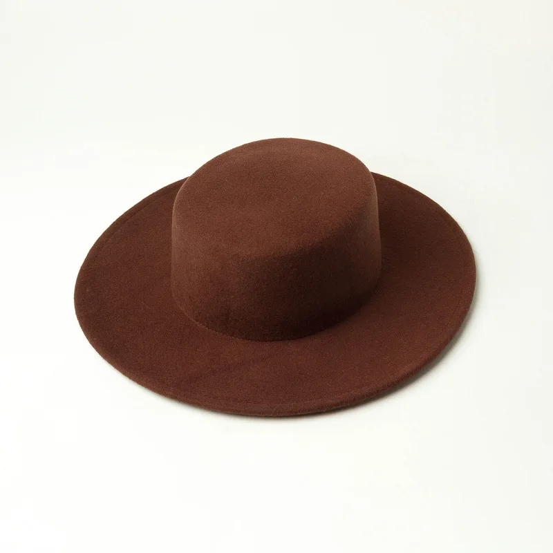 01912-hh9010 дети шерсть 52 см размер головы Шляпа Fedora детей Досуг Панама шляпа - Цвет: Коричневый