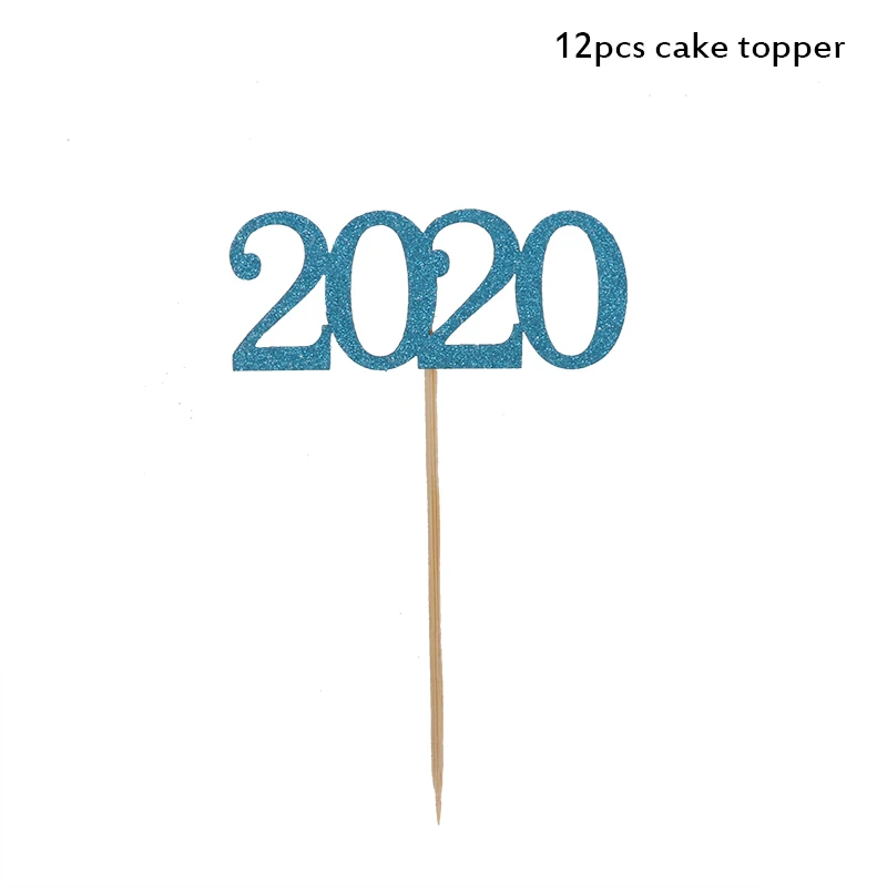 12pcs cake toppers Новогодний Топпер для торта веселый рождественский капкейк Топпер флажки для украшения дома Navidad новогодние вечерние на Рождество kerst natal - Цвет: 12pcs cake toppers