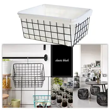 

Laundry Storage Basket Art Wrought Iron Storage Desktop Bathroom Organizer Holder Home Sundries Container Panier De Rangement