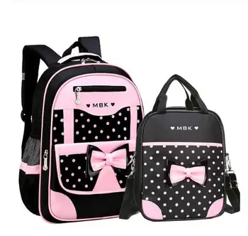 

2 Pcs/Set Children School Bags for Girls Backpack Kids Dots Printing Backpacks Schoolbag kids Waterproof Primary School Backpack