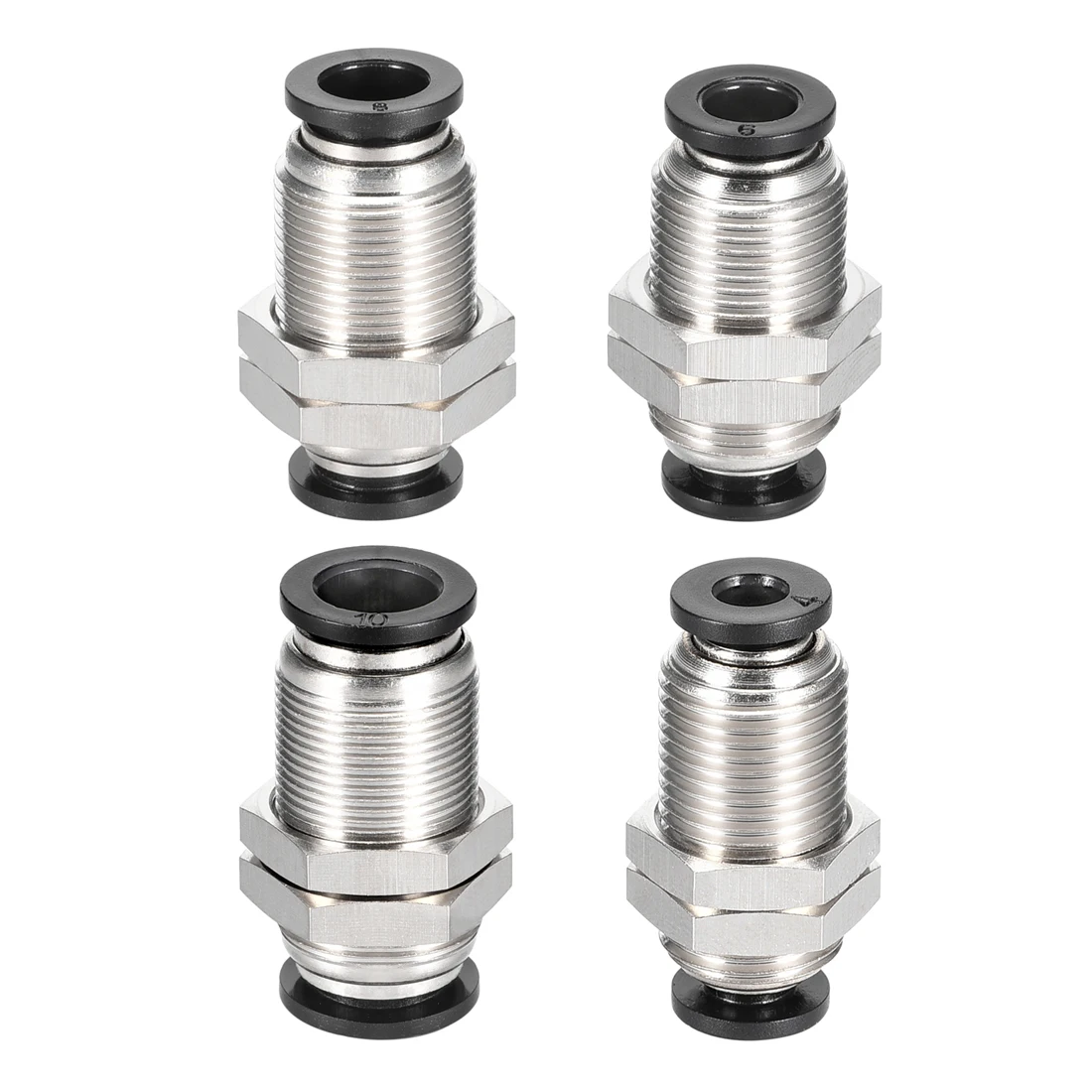 

uxcell 1/2Pcs Straight Pneumatic Push To Quick Connect Fittings Bulkhead Union Cut the Pipe Flat no Slope Plastic Metal