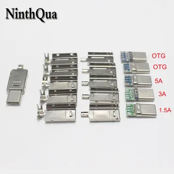 

2pcs TYPE-C USB 3.1 Plug Male connector With PCB 4pin 5Pin welding OTG Data line Mic interface DIY data cable accessories