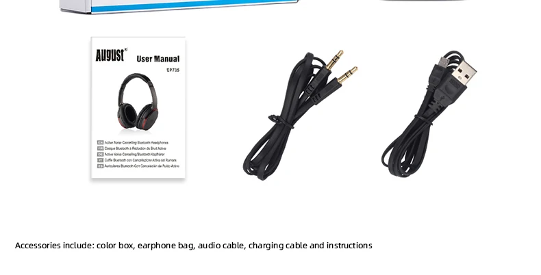 EP735 активные наушники с шумоподавлением, Bluetooth, беспроводные наушники с микрофоном, Bluetooth 4,1, стерео гарнитура ANC для воздушных путешествий aptX