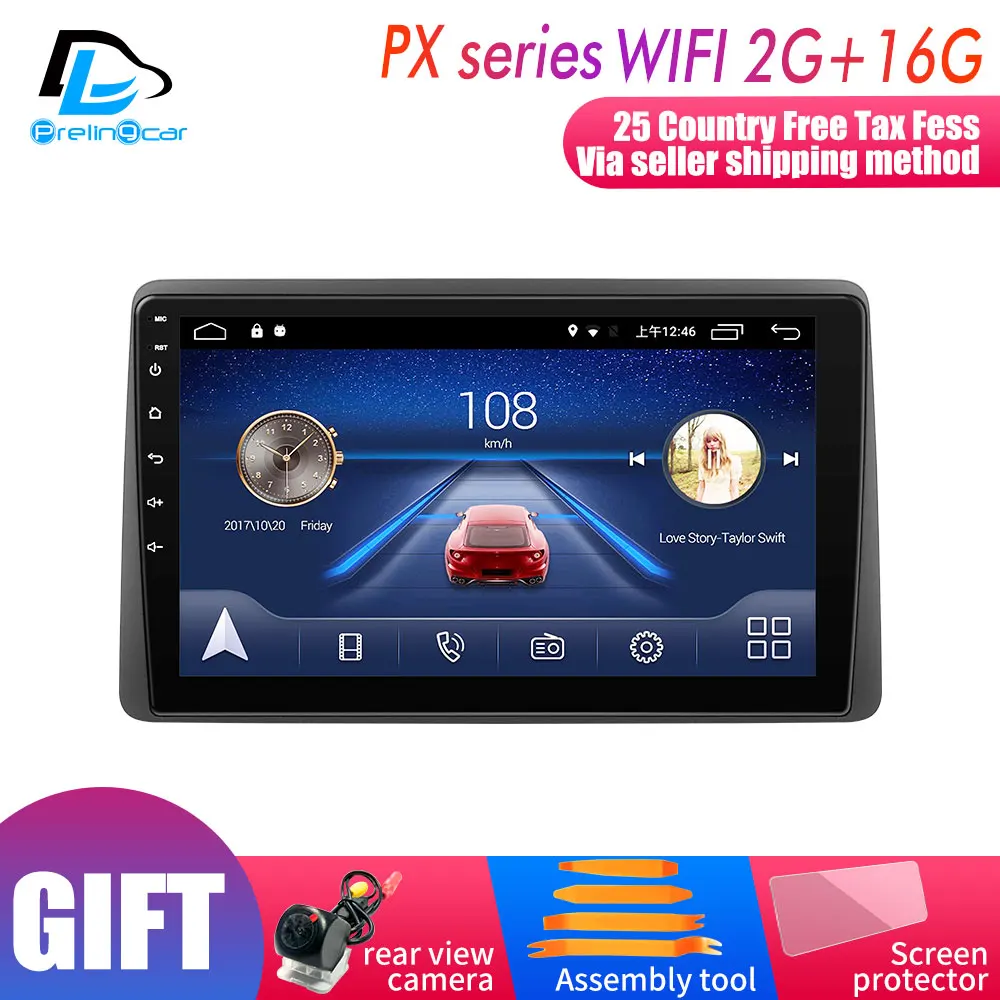 Prelingcar для DACIA DUSTER лет автомобильный монитор радио мультимедиа видео плеер навигация gps Android 9,0 4G LTE DSP стерео - Цвет: PX player 2G16G