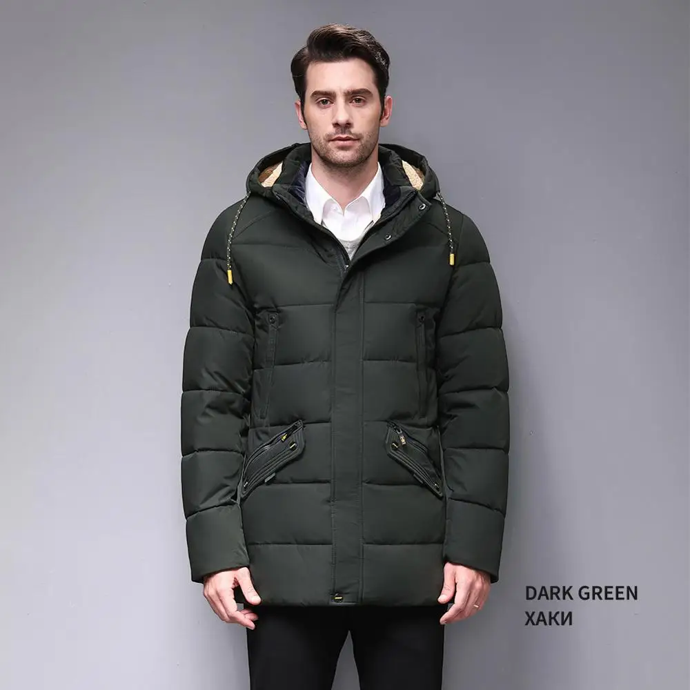 Blackleopardwolf Зимний мужской пуховик модное пальто мужская куртка аляска верхняя теплая одежда BL-833 - Цвет: DG Dark Green