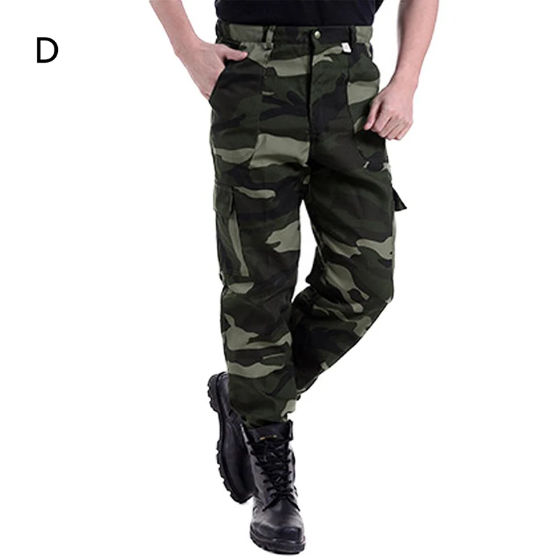 Новые модные мужские походные Мужские штаны Тактические Брюки военные повседневные бегущие брюки с несколькими карманами камуфляжная армейская стильная мешковатая одежда - Цвет: D