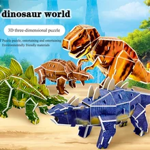 

3D puzzle three-dimensional model diy Jurassic dinosaur mosaic toy children's early education puzzle toy gift