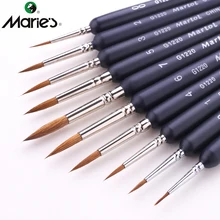Набор акварельных кистей Marie's, 10 шт., разные размеры, крючок для волос, кисть для рисования, кисть для рисования, масло, акрил