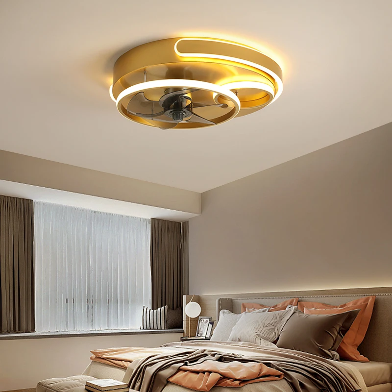 US $133.50 Modern Led Ceiling Fan With Lights Remote For Living Room Study Room Bedroom Lamparas De Tech Ceiling Fans Lamp For Bedroom