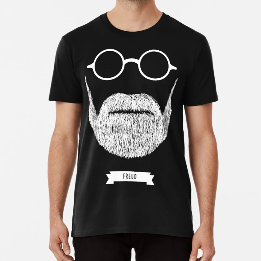 Бороды с очками и ndash Зигмунд Фрейд в белой футболке Freud Beards очки | Мужская одежда